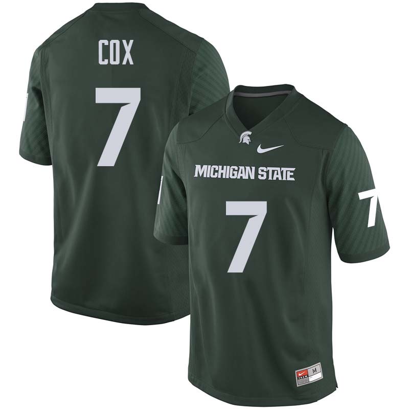 Men #7 Demetrious Cox Michigan State College Football Jerseys Sale-Green